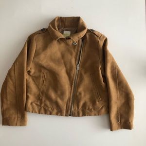 Crazy 8 toddler girl tan suede moto jacket